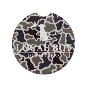 Local Boy Dog & Moon Car Coaster set of 2